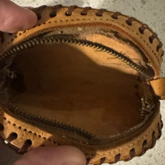 1950's Vintage Tooled Disneyland Leather Change Mini Coin Bag - Picture 3 of 4